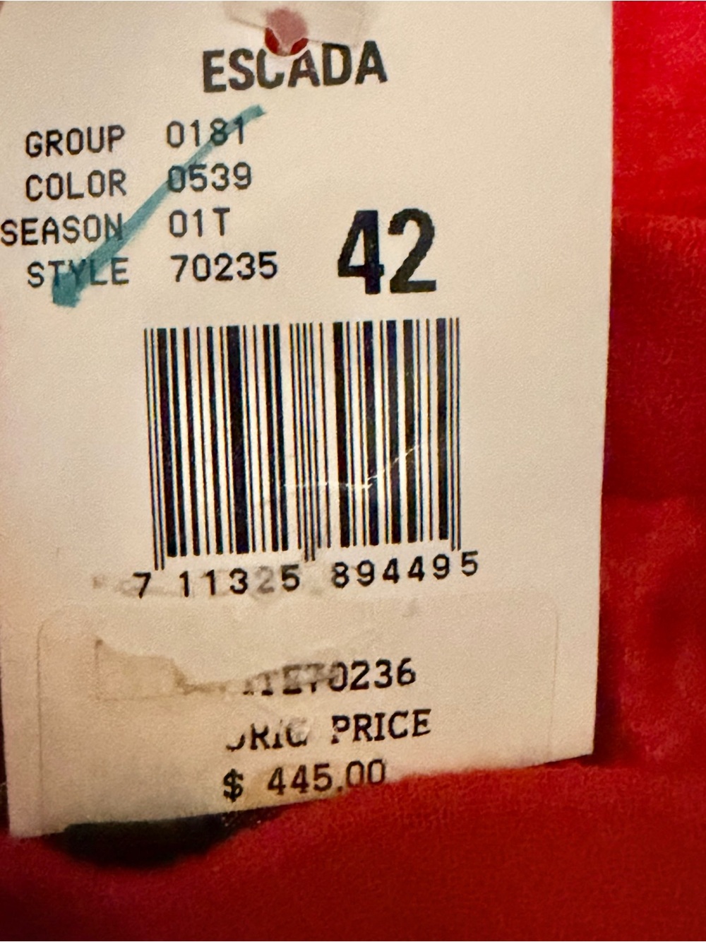 NWT Vintage Escada Pure Wool Red Pencil Skirt | Size 42 / US 12 - Picture 5 of 5